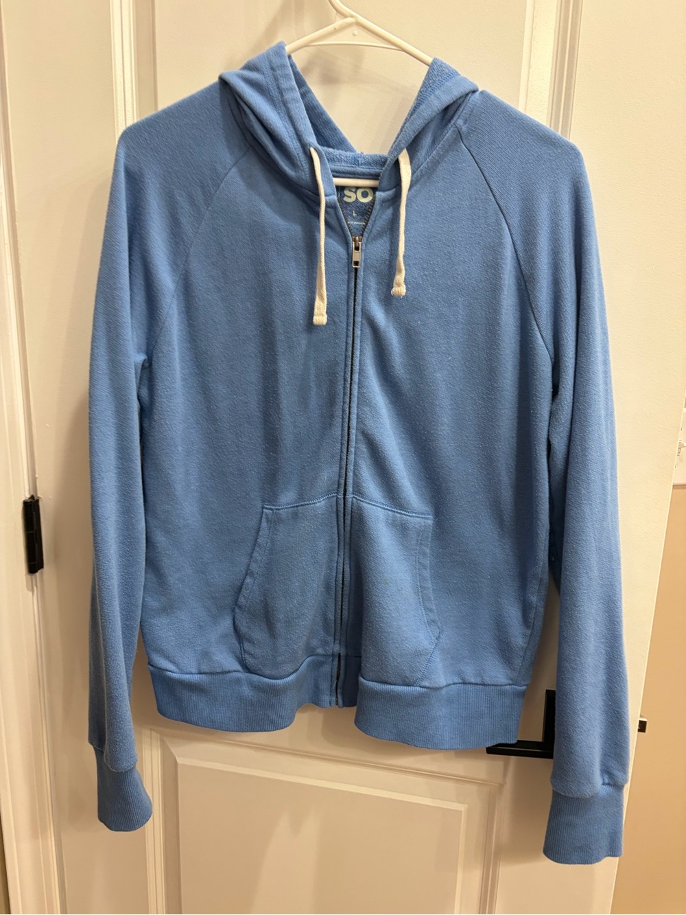 SO Light Blue Zip-Up Hoodie Sweater - Womens